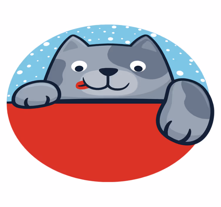 Charmante kattenillustratie dieren vinyl tapijt - TenStickers