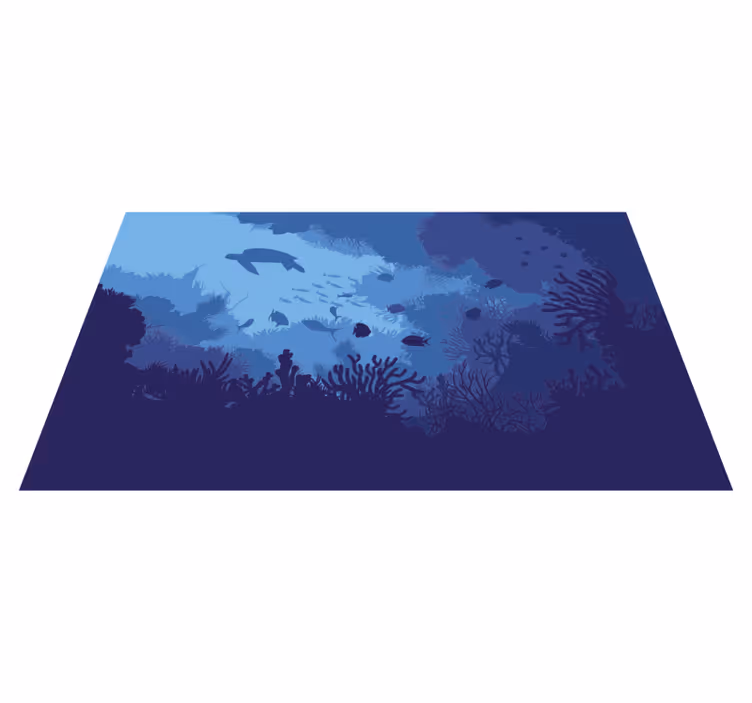 Onderwaterscène vinyl tapijt natuur - TenStickers