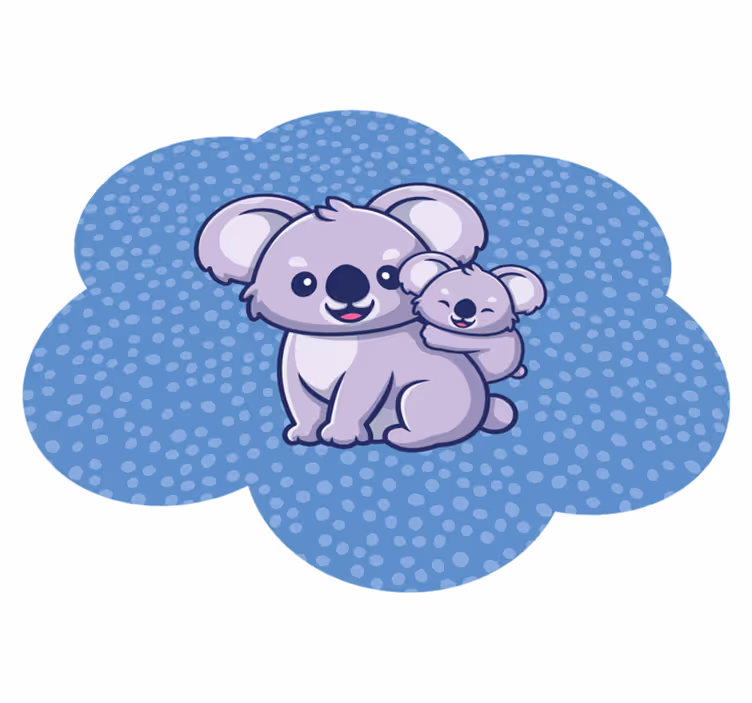 Schattig koalapaar vinyl tapijt kind - TenStickers