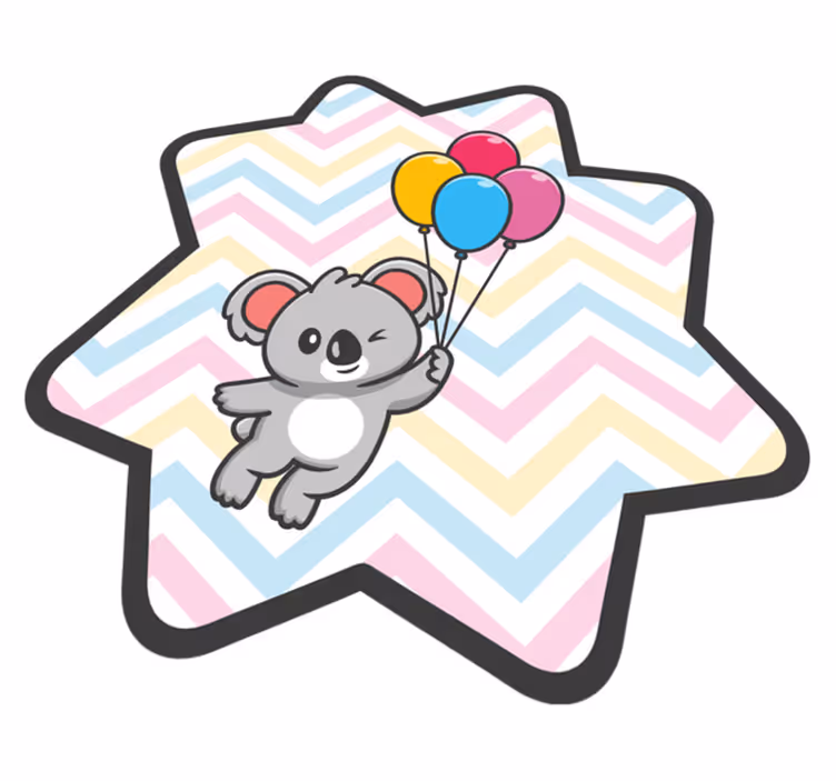 Speelse koala ballon vinyl tapijt kind - TenStickers