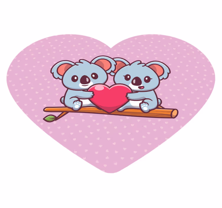 Schattige koala's knuffelen liefdevol vinyl tapijt kind - TenStickers