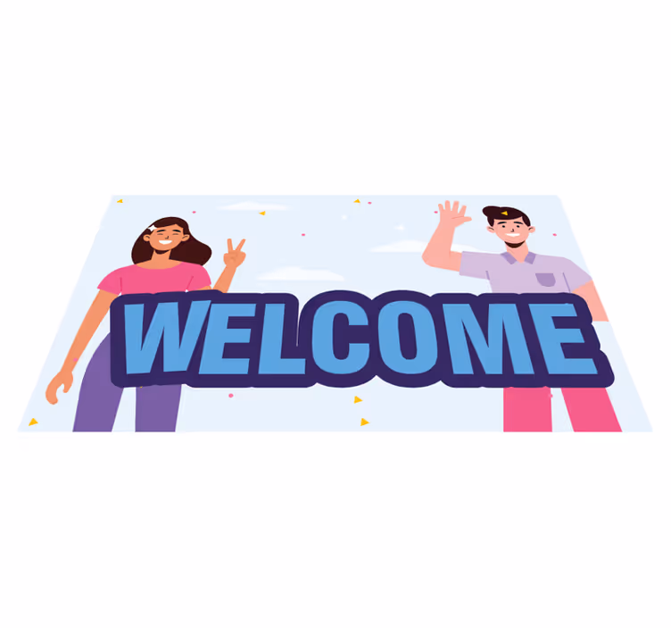 Welkom groeten vinyl tapijt ontvangst hal - TenStickers