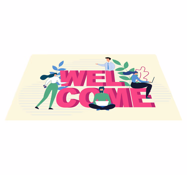 Professioneel welkom vinyl tapijt kantoor - TenStickers