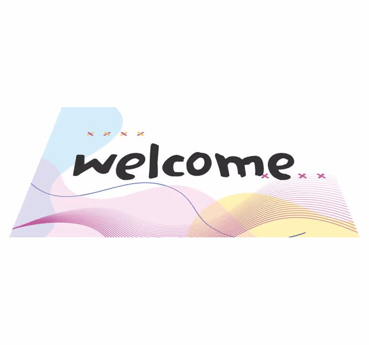 Moderne abstracte welkom vinyl tapijt ontvangst hal - TenStickers