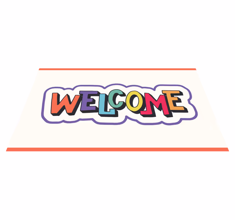 Kleurrijk welkomstbord vinyl tapijt ontvangst hal - TenStickers