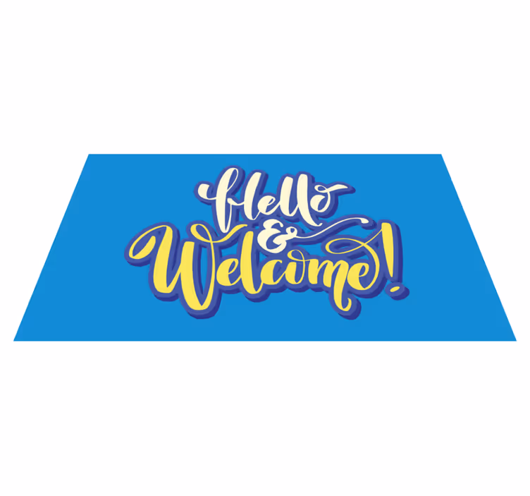 Hallo en welkom vinyl tapijt ontvangst hal - TenStickers