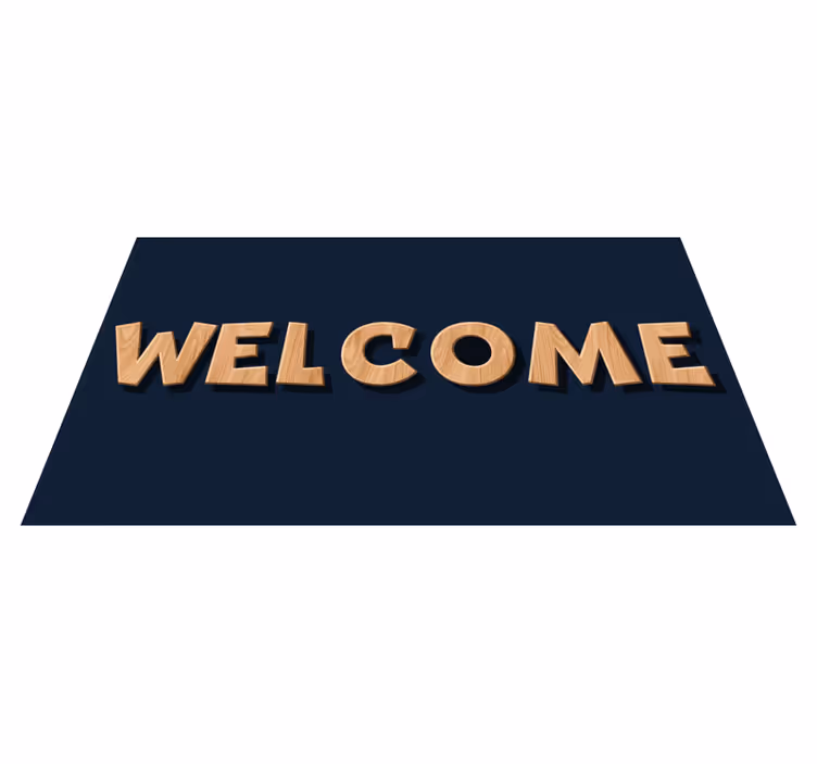 Welkom houten bord vinyl tapijt ontvangst hal - TenStickers