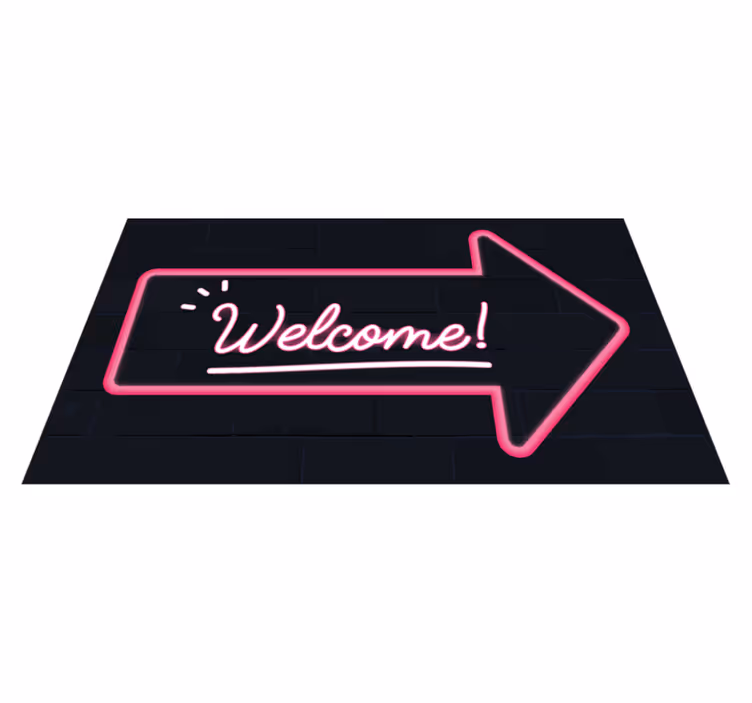 Welkom roze pijl vinyl tapijt ontvangst hal - TenStickers