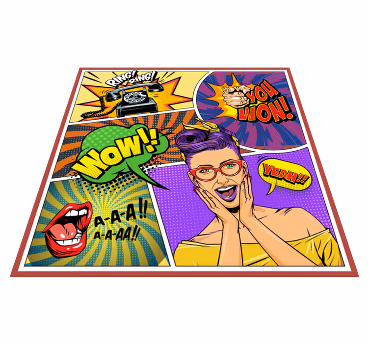 Pop-art-expressies vinyl tapijt voor meer kinderen - TenStickers