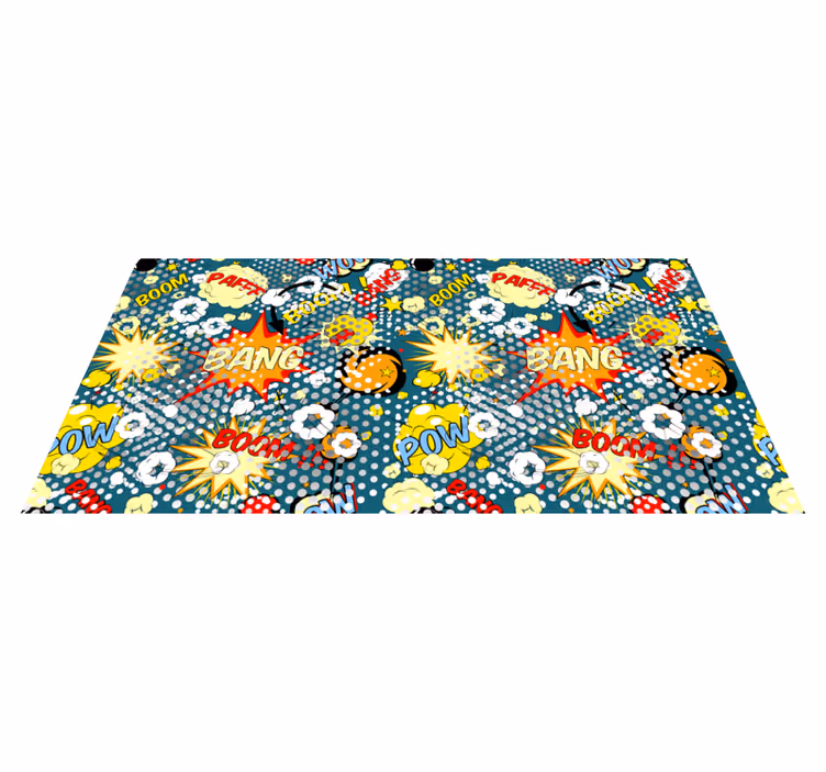 Stripboekexplosies vinyl tapijt tiener - TenStickers