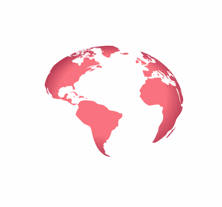 Roze wereldbolkaart vinyl tapijt wereldkaart - TenStickers
