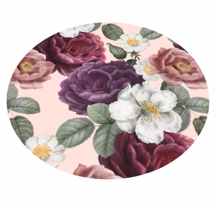Vinyl tapijt bloemen en planten elegant bloemenarrangement - TenStickers