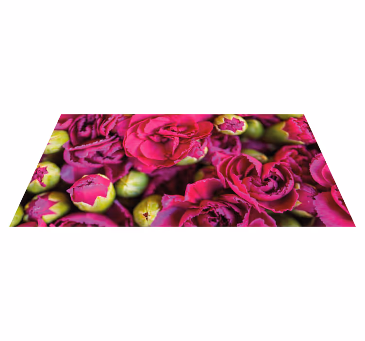 Levendige bloemenbloesems vinyl tapijt bloemen en planten - TenStickers