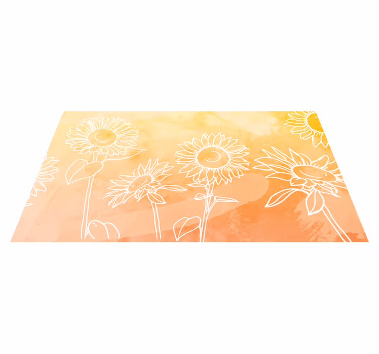 Zonnebloembloesem ontwerp vinyl tapijt bloemen en planten - TenStickers