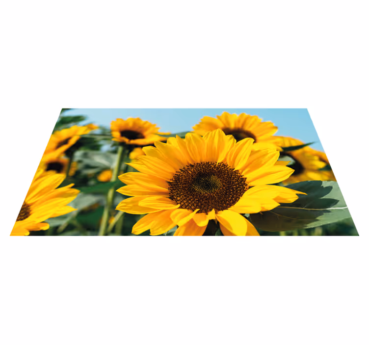 Helder zonnebloemontwerp vinyl tapijt bloemen en planten - TenStickers