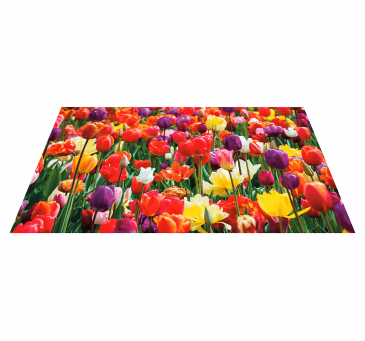 Levendig tulpenarrangement vinyl tapijt bloemen en planten - TenStickers