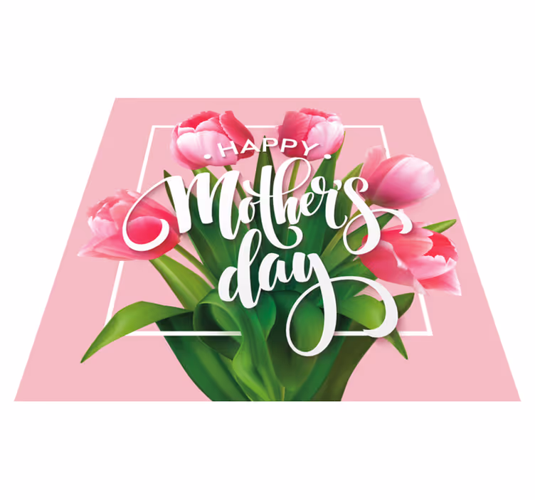 Moederdag tulpen vinyl tapijt bloemen en planten - TenStickers