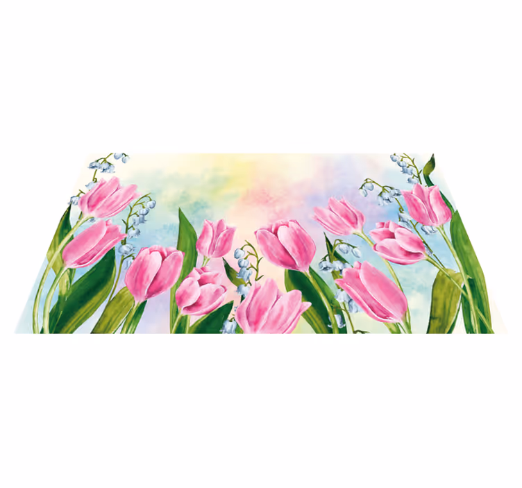 Tulp bloemstuk vinyl tapijt bloemen en planten - TenStickers