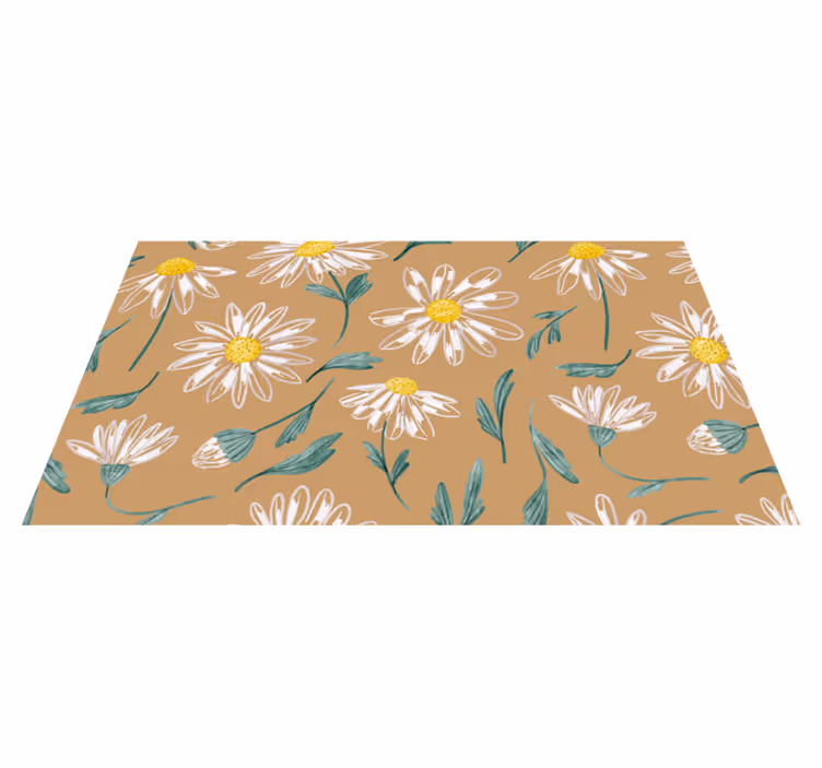 Madeliefjesbloesemmotief vinyl tapijt bloemen en planten - TenStickers