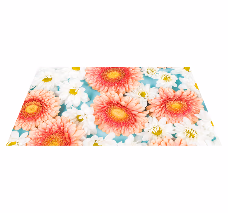 Levendige bloesem vinyl tapijt bloemen en planten - TenStickers