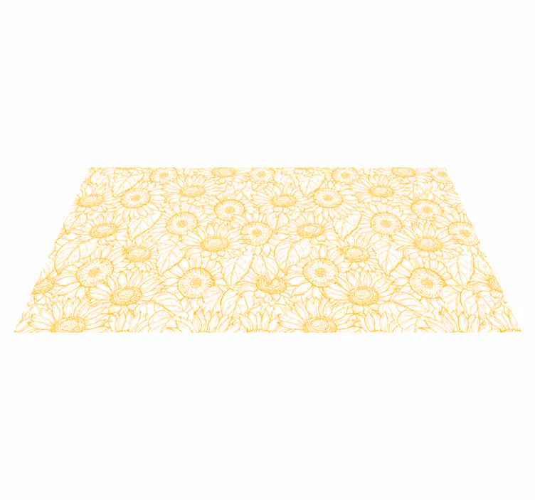 Zonnebloemmotief vinyl tapijt bloemen en planten - TenStickers
