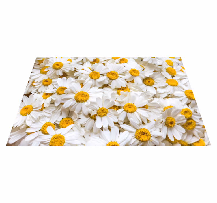 Madeliefjesbloesemconcept vinyl tapijt badkamer - TenStickers
