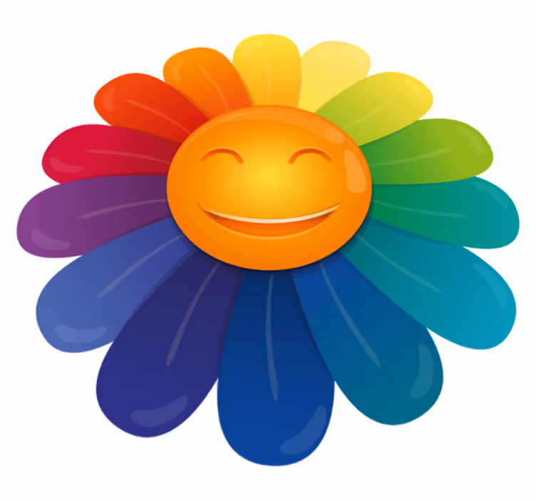 Smiley bloemenprint vinyl tapijt voor meer kinderen - TenStickers