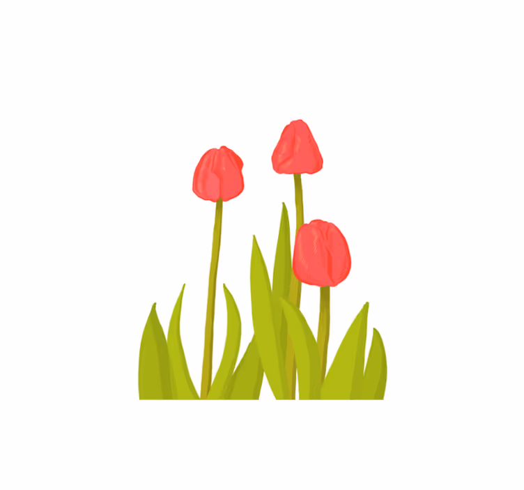 Levendige tulpenbloesem vinyl tapijt bloemen en planten - TenStickers