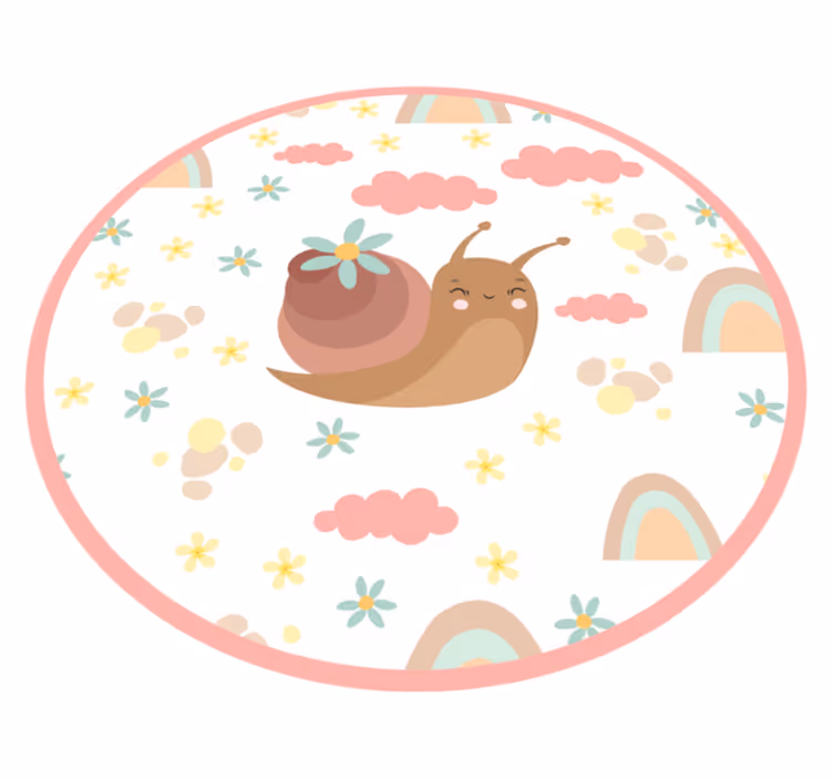Vrolijke slak illustratie vinyl tapijt baby - TenStickers