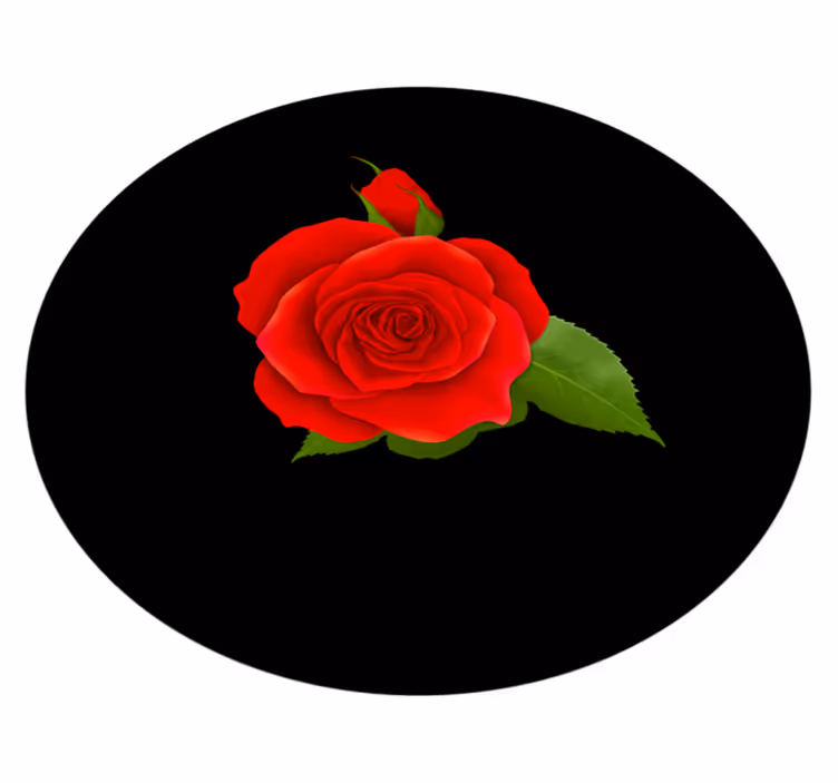 Rode rozengeur vinyl tapijt bloemen en planten - TenStickers