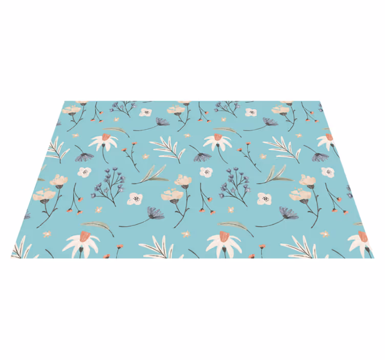 Bloeiende bloemenpatronen vinyl tapijt bloemen en planten - TenStickers