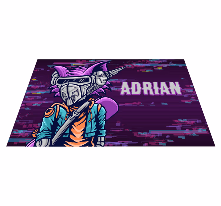 Aangepast futuristisch personage vinyl tapijt tiener - TenStickers
