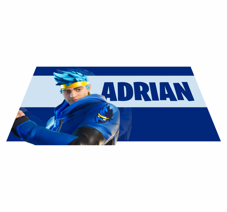 Personalisatie van gamekarakters vinyl tapijt met naam - TenStickers