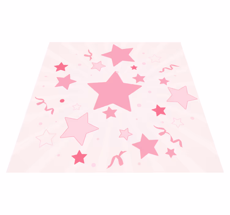 Roze feestelijk motief vinyl tapijt sterren - TenStickers