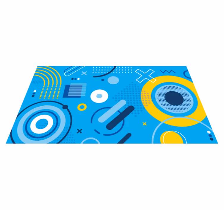 Blauw modern motief vinyl tapijt geometrisch - TenStickers