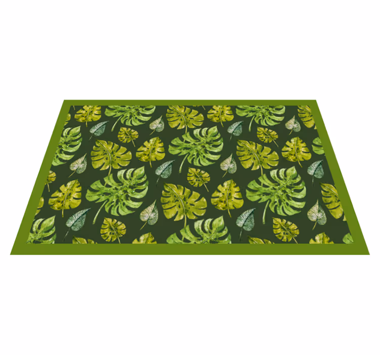 Tropische bladelementen vinyl tapijt natuur - TenStickers