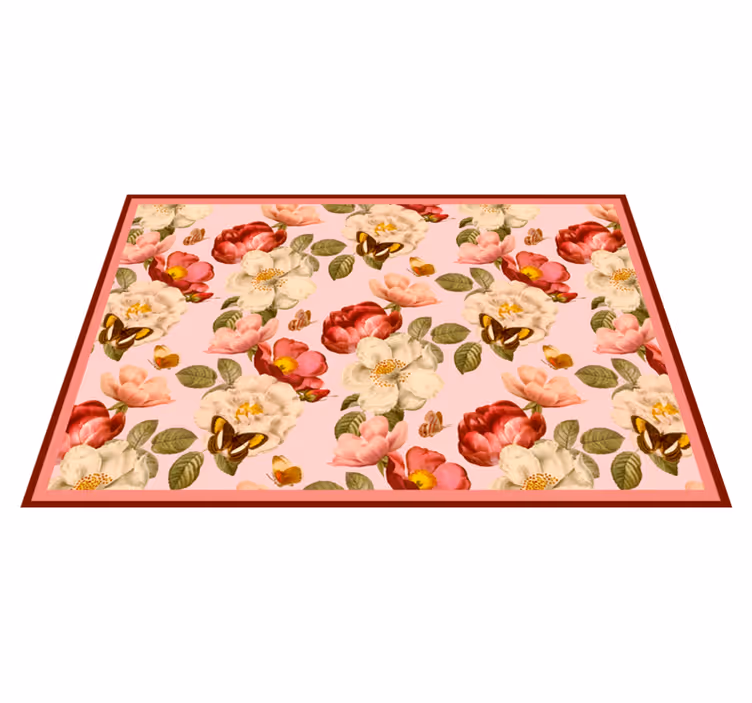Bloemig bloeiend arrangement vinyl tapijt bloemen en planten - TenStickers