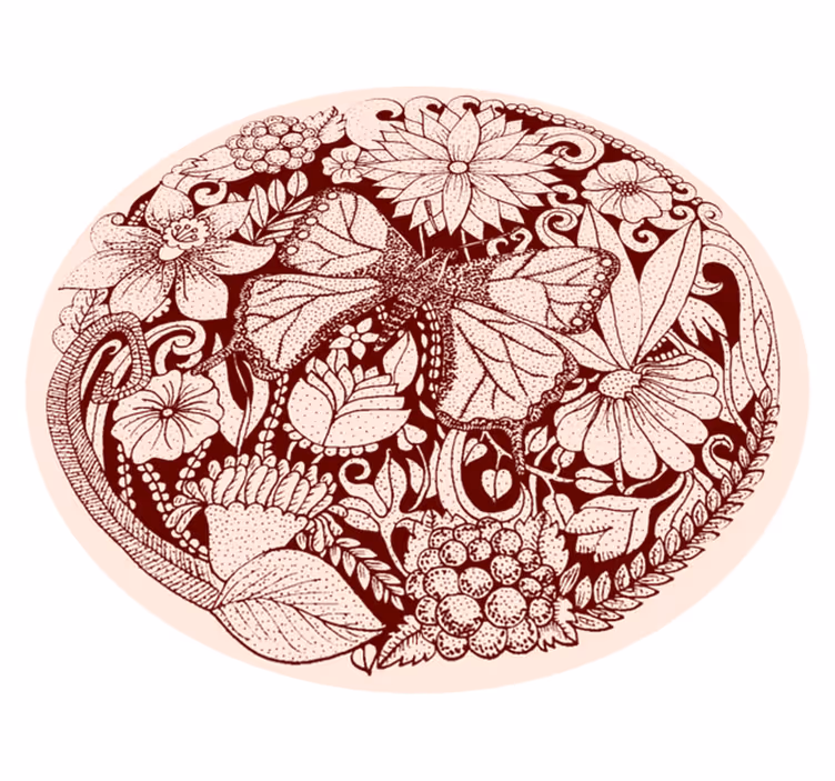 Delicaat vleugelontwerp vinyl tapijt bloemen en planten - TenStickers