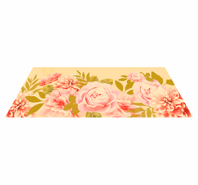 Vinyl tapijt bloemen en planten bloeiende bloemige elegant - TenStickers