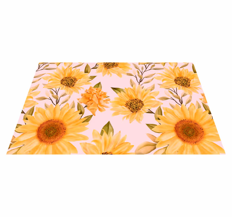 Zonnebloem bloemenconcept vinyl tapijt bloemen en planten - TenStickers