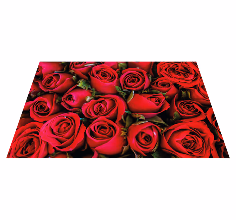 Rozenboeket vinyl tapijt bloemen en planten - TenStickers