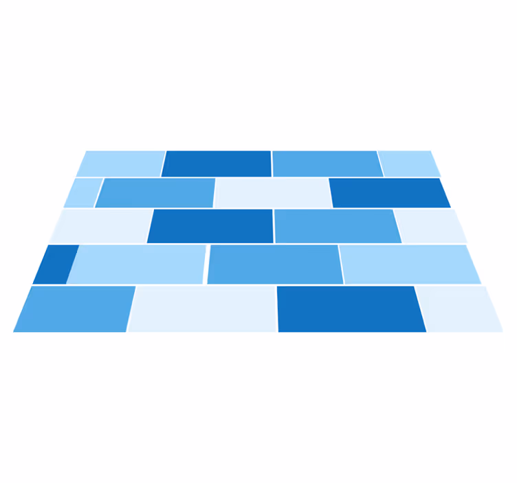 Blauw baksteenpatroon vinyl tapijt tegels - TenStickers
