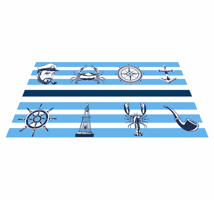 Kust nautische thema's vinyl tapijt badkamer - TenStickers
