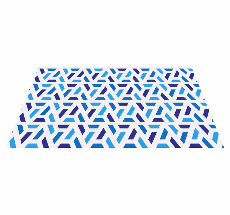 Blauwe patroonvormen vinyl tapijt geometrisch - TenStickers