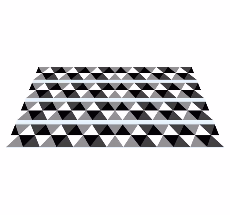 Grijs driehoekpatroon vinyl tapijt geometrisch - TenStickers
