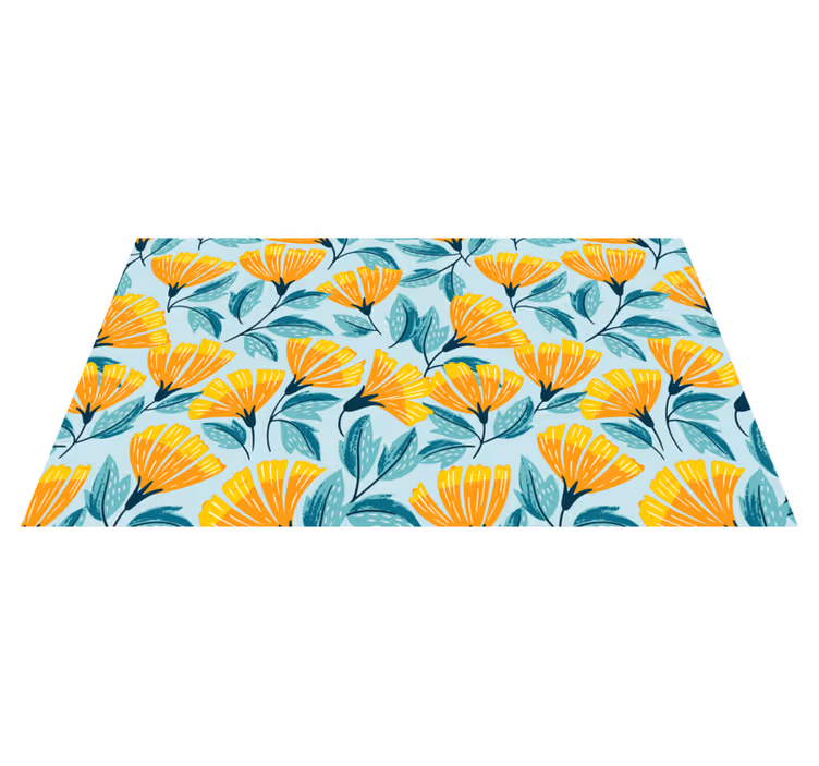 Levendig botanisch motief vinyl tapijt bloemen en planten - TenStickers