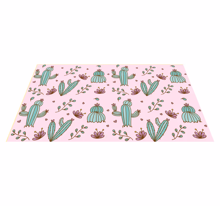 Cactus bloemenpatroon vinyl tapijt bloemen en planten - TenStickers