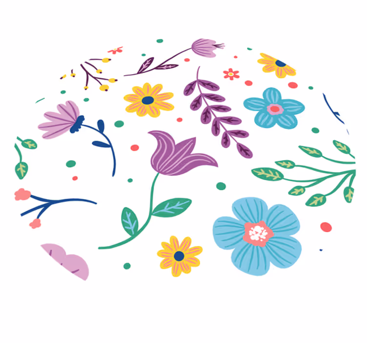 Levendige bloemeninspiratie vinyl tapijt bloemen en planten - TenStickers