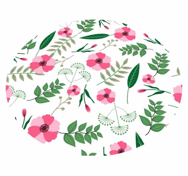 Charmant bloemenpatroon vinyl tapijt bloemen en planten - TenStickers
