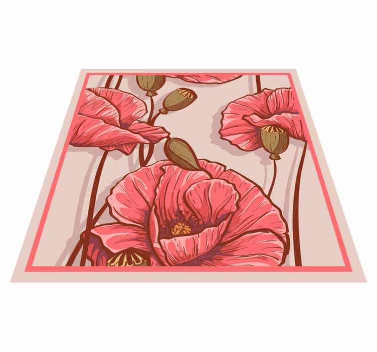 Stijlvol bloemenontwerp vinyl tapijt bloemen en planten - TenStickers